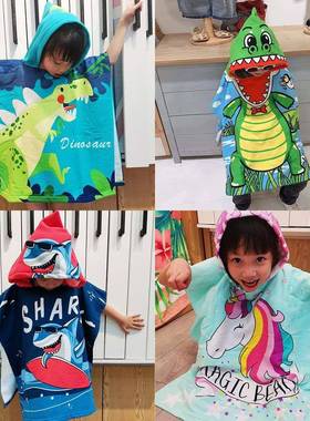 Children's bath towel cape kids hooded bathrobe cartoon