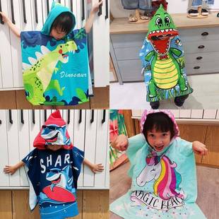 Children's bath towel cape kids hooded bathrobe cartoon