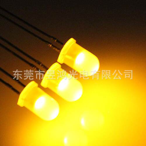 f发5F5圆头胶黄5mm圆红头胶体带色加长脚红发发黄绿绿光led指示灯