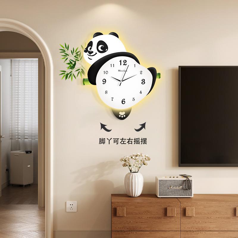 猫钟表客厅挂钟205红新网款AL101358挂墙创意时钟玄关壁灯熊大2气