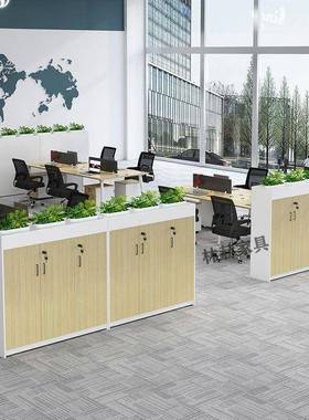 新款办公室简约现代隔断柜文件矮柜槽物花料花EKX草木储质家资具