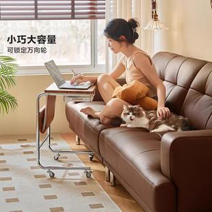 古风家用床边桌飘中窗书桌发边几茶可移动电脑桌带轮移动边几小沙