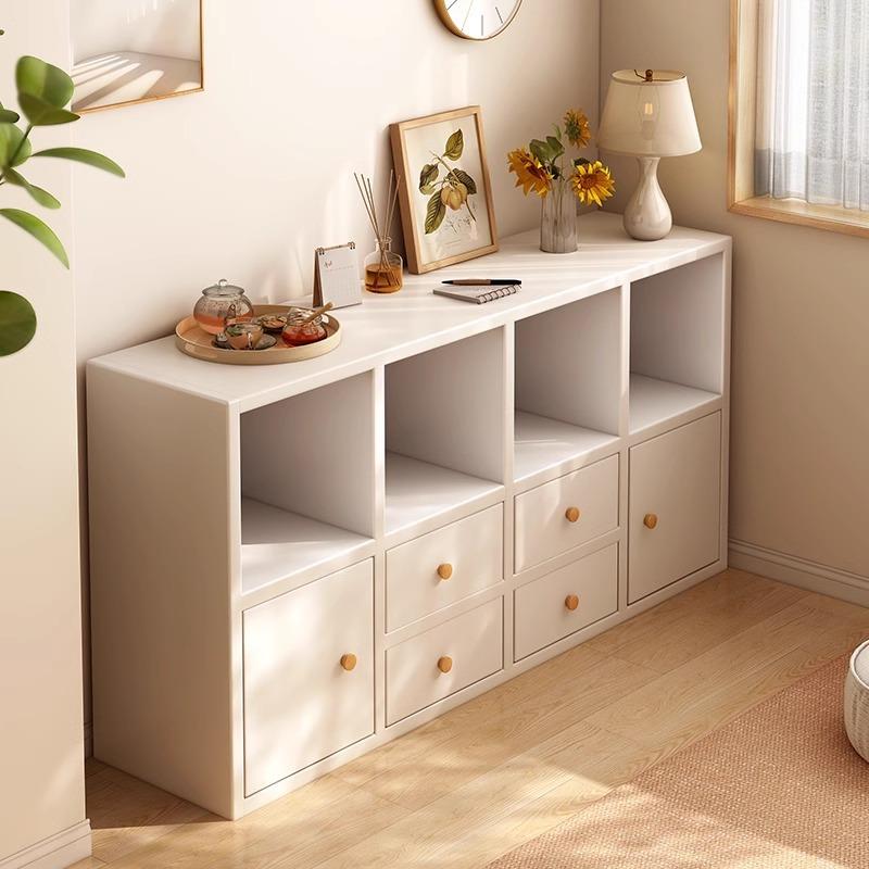 柜储物落地一体收柜纳柜卧室床边柜子矮柜柜家书用靠墙防尘PJO格