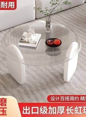 ddn圆形茶几客厅家用小户型轻简53894奢现代茶桌约创意钢玻璃化茶