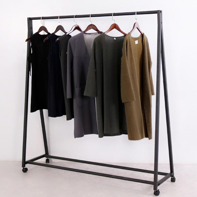 铁艺轮207服装架落地式挂商场衣架带子服装包店货架展示架衣服架
