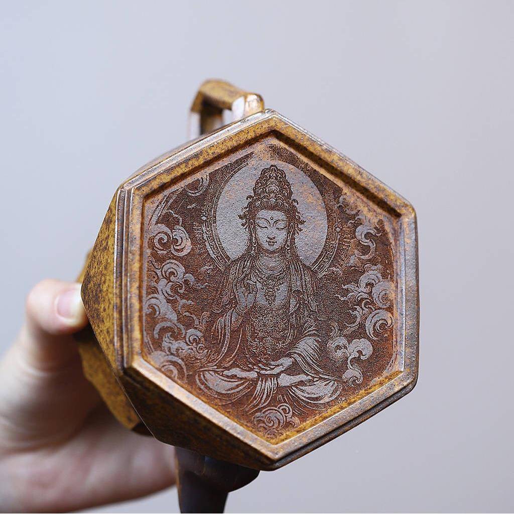 钻石僧帽手工工画茶柴烧壶刻宜兴紫砂壶堂直播供货源cs20头茶具