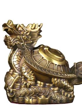 铜记铜母子龙龟家居办杨室摆件厂家八卦龙龟龙龟公八卦金钱龟