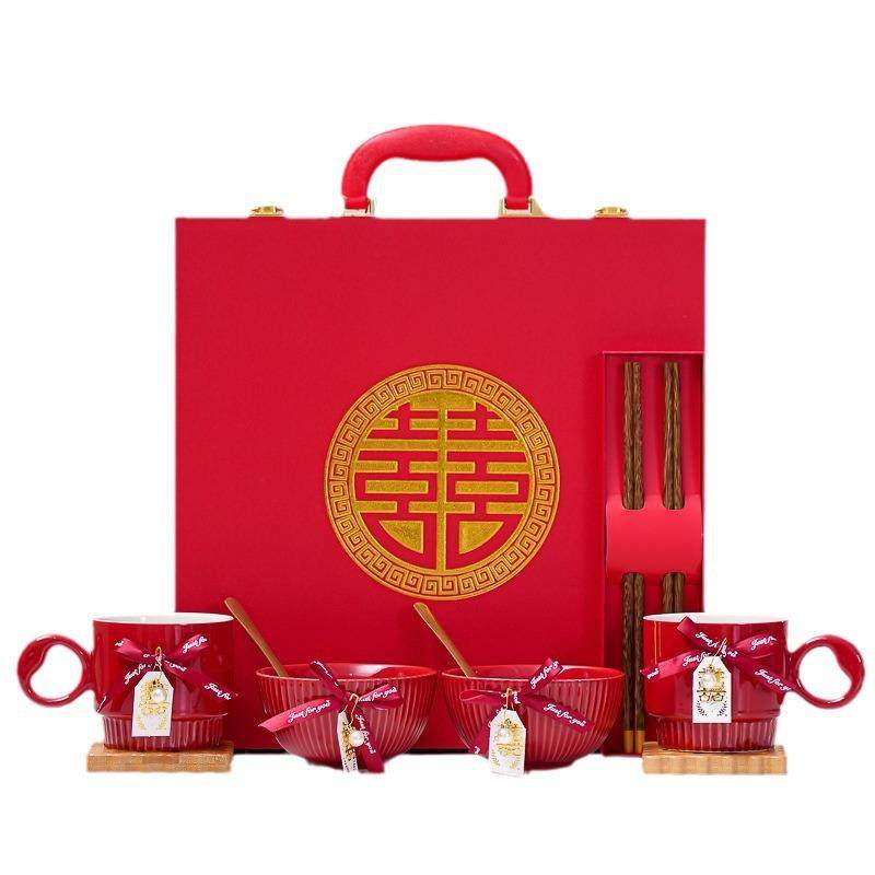 喜杯喜碗结婚礼物餐具套装送新娘订婚新婚送新人新娘实用伴手礼品,节庆用品/礼品,创意礼盒/礼品套组,淘宝优惠券,粉丝福利购,淘宝优惠卷