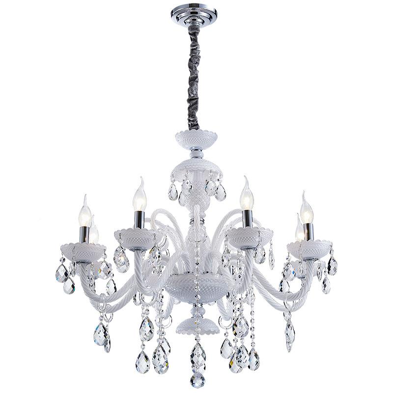 现法式蜡烛水晶吊灯代简白约色轻奢高级墅大644厅主别卧餐厅卧室