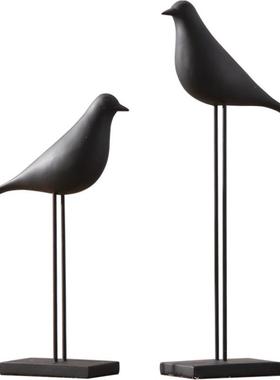 北欧小鸟树脂摆件动物创意简约客厅办公室样板间桌面家居软装饰品