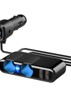 车载点烟器一拖三一拖二充电器汽车大功率12/24VUSB转换插头插座