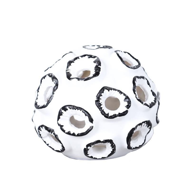 现代简约0045欧轻奢式白何花朵花器几摆件样板黑房售楼处软装饰品