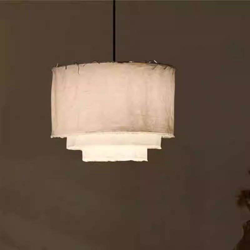 中式禅意复古吊灯简约田园风格创意餐厅禅意茶室茶楼装饰布艺灯饰