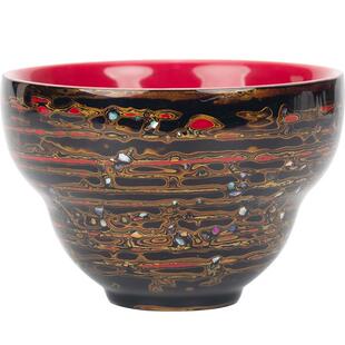 手工大漆茶杯螺钿杯陶瓷个人专用茶杯主人杯家用单杯工艺品茶具