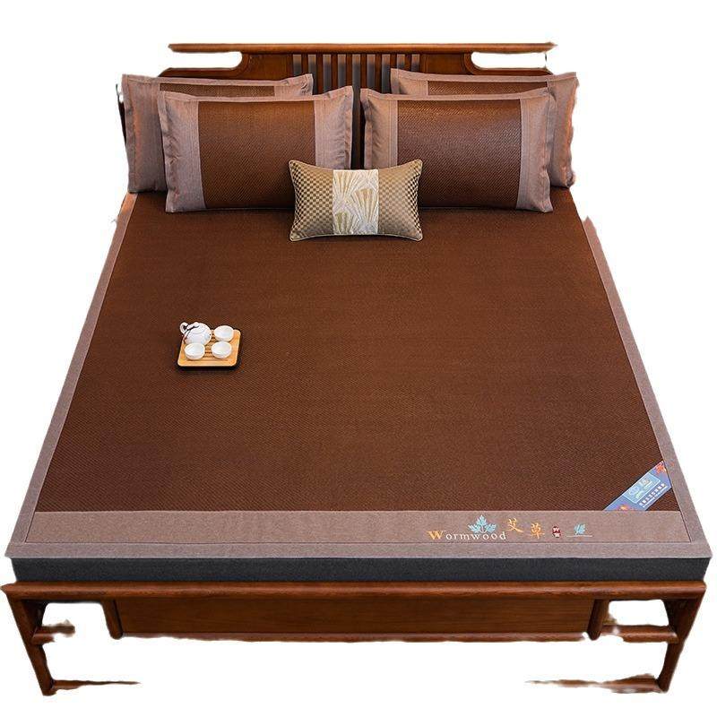 2025新款凉席藤席三件套可折叠夏天家用双人冰丝席宿舍凉竹席,床上用品,藤席,淘宝优惠券,粉丝福利购,淘宝优惠卷