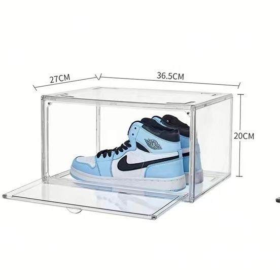 aj透明收纳鞋盒防尘磁吸组合鞋柜侧开鞋子收纳盒PET塑料盒桌面,收纳整理,首饰盒,淘宝优惠券,粉丝福利购,淘宝优惠卷