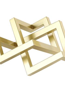 几何艺术品抽象金属摆件样板间售楼处酒柜书架轻奢现代创意装饰品