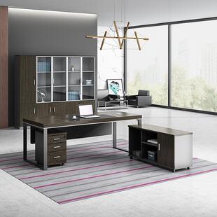 新款老板办公桌简约钢架组合办公家具经理桌主管办公桌