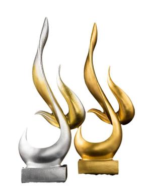 抽象艺术火焰现代家居办公室客厅玄关装饰品树脂工艺品