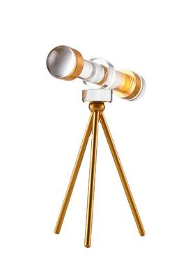 现代简约轻奢天文望眼镜摆件桌面客厅样板间装饰摆件水工艺品