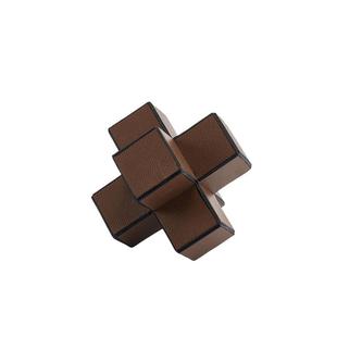 创意简约十字马毛皮革摆件书房客厅桌面样板间电视柜茶几酒柜软装