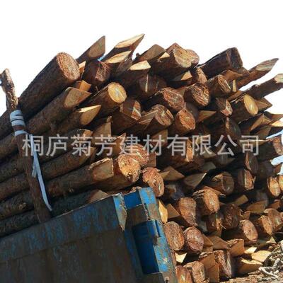 油松原木木桩园林绿化工程油松打桩木公园河道松木桩厂家