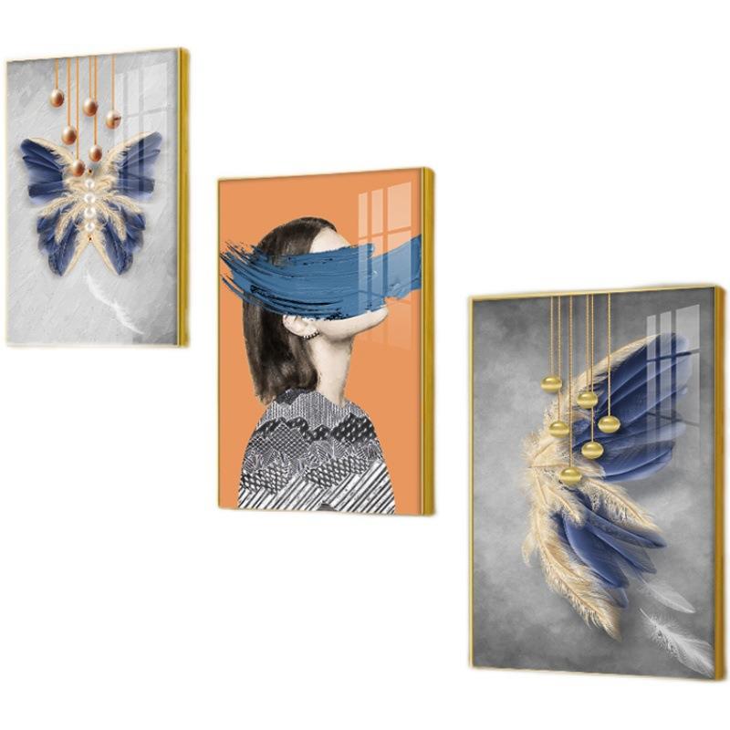 轻客426厅象装饰画沙发背景奢墙挂画创抽人物现代简约意墙画三联