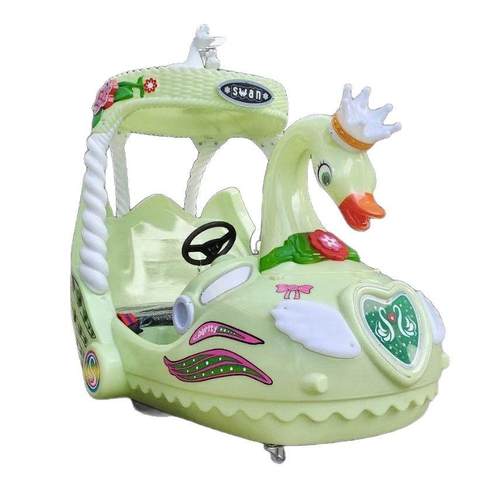 广场儿童碰碰车夜市摆摊发光双人亲子电动天鹅游乐车商场公园