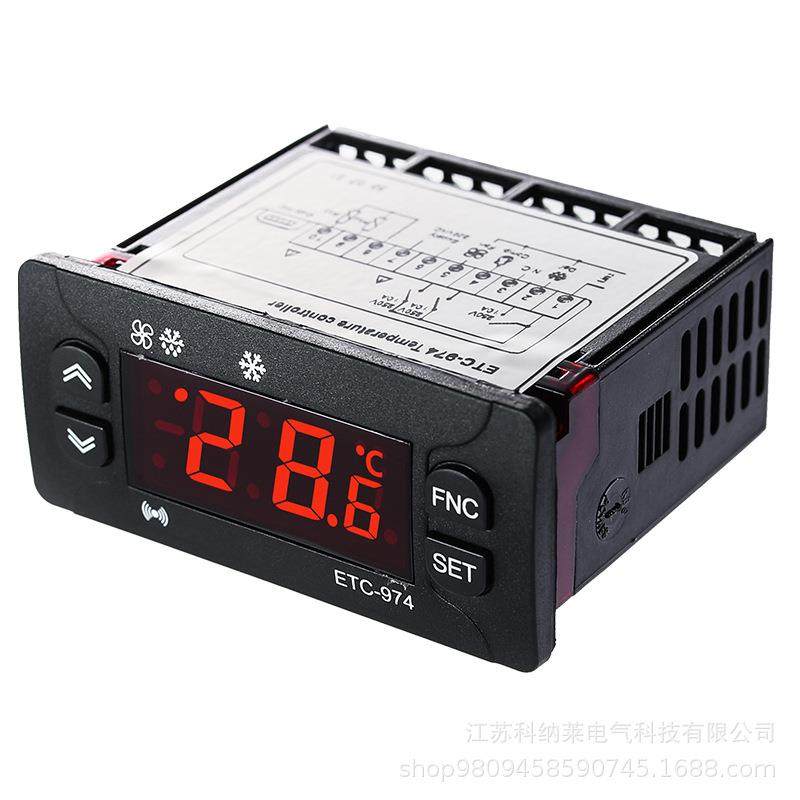 ETC-974英文温控器制冷化霜风机冷柜冷库制冷设备数显温控仪冷藏