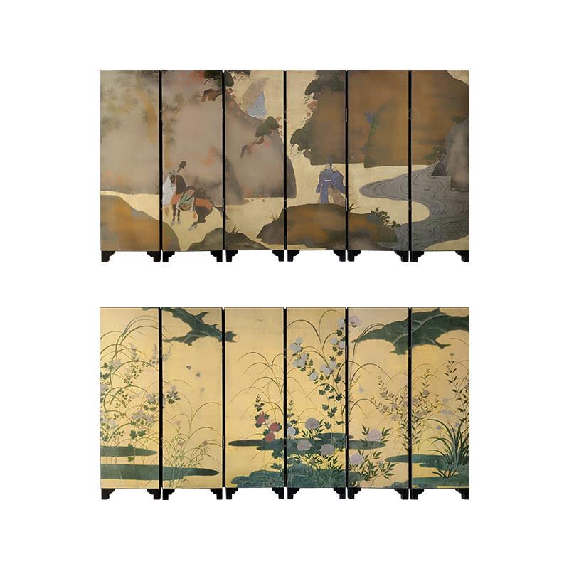 美日B-737式书桌面小屏风摆件复古意生房日送礼物古典器创艺漆术