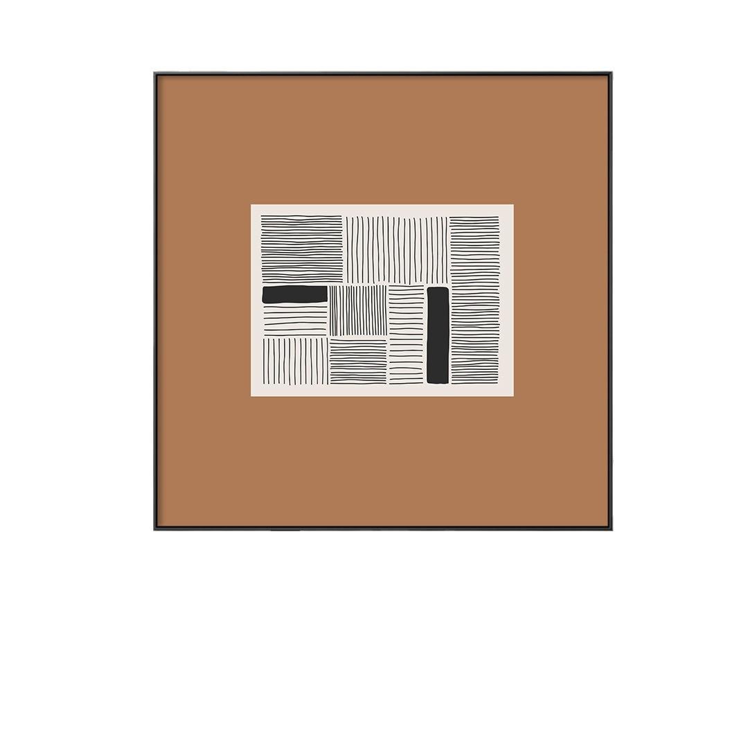 轻奢风格现代简约高档壁画抽象墙面正方形组合餐厅装饰画两联挂画