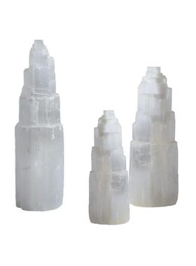 轻奢样板房居天然摆石膏宝塔量客柱摆件098家中式厅茶几桌面件摆