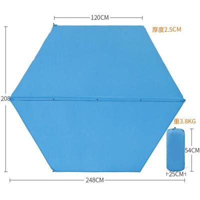 户外加厚弹性棉六角帐篷配自动充气垫野外露营装备防潮睡床垫
