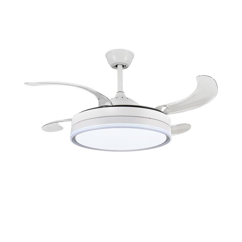 代简约隐形风扇灯厅餐厅卧PCW室led客吊扇灯变智能频六档电风现扇