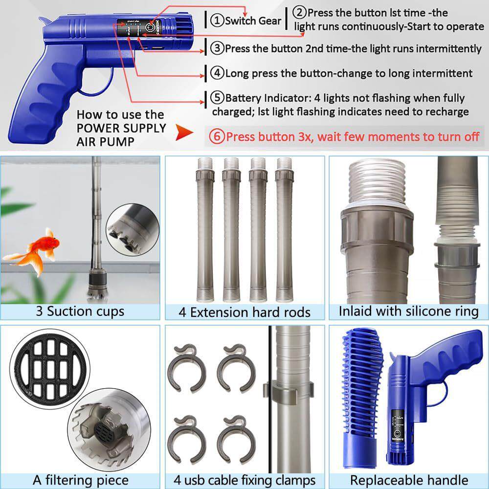 电动鱼缸换水器自动抽水泵过滤洗沙吸粪器家用水族箱清理清洁工具