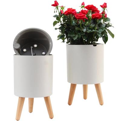 现货北欧智能自动吸水绿萝套装电子花盆缺水报警客厅落地花架租摆