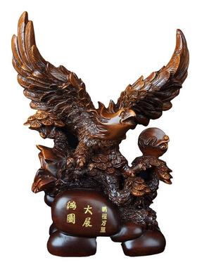 工厂直装饰件品老鹰摆大鹏展翅仿木质业开礼品仿木老鹰树脂工艺供