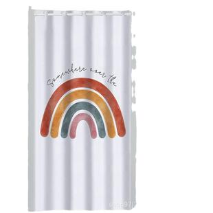 北欧门帘隔断帘推拉免打孔简约家用空调挡风布帘卧室厨房打孔窗帘