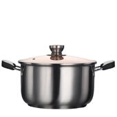 不锈钢汤锅复合钢26CM加厚双耳煲汤锅电磁炉家用礼品礼盒装