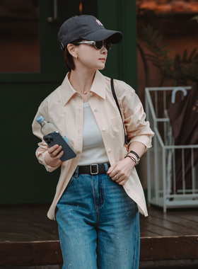 一支探戈丨小个子极简 1oo%棉翻领廓形落肩衬衫2610705