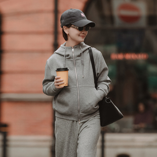 一支探戈 百搭空气层双头拉链卫衣外套2617004 小个子极简