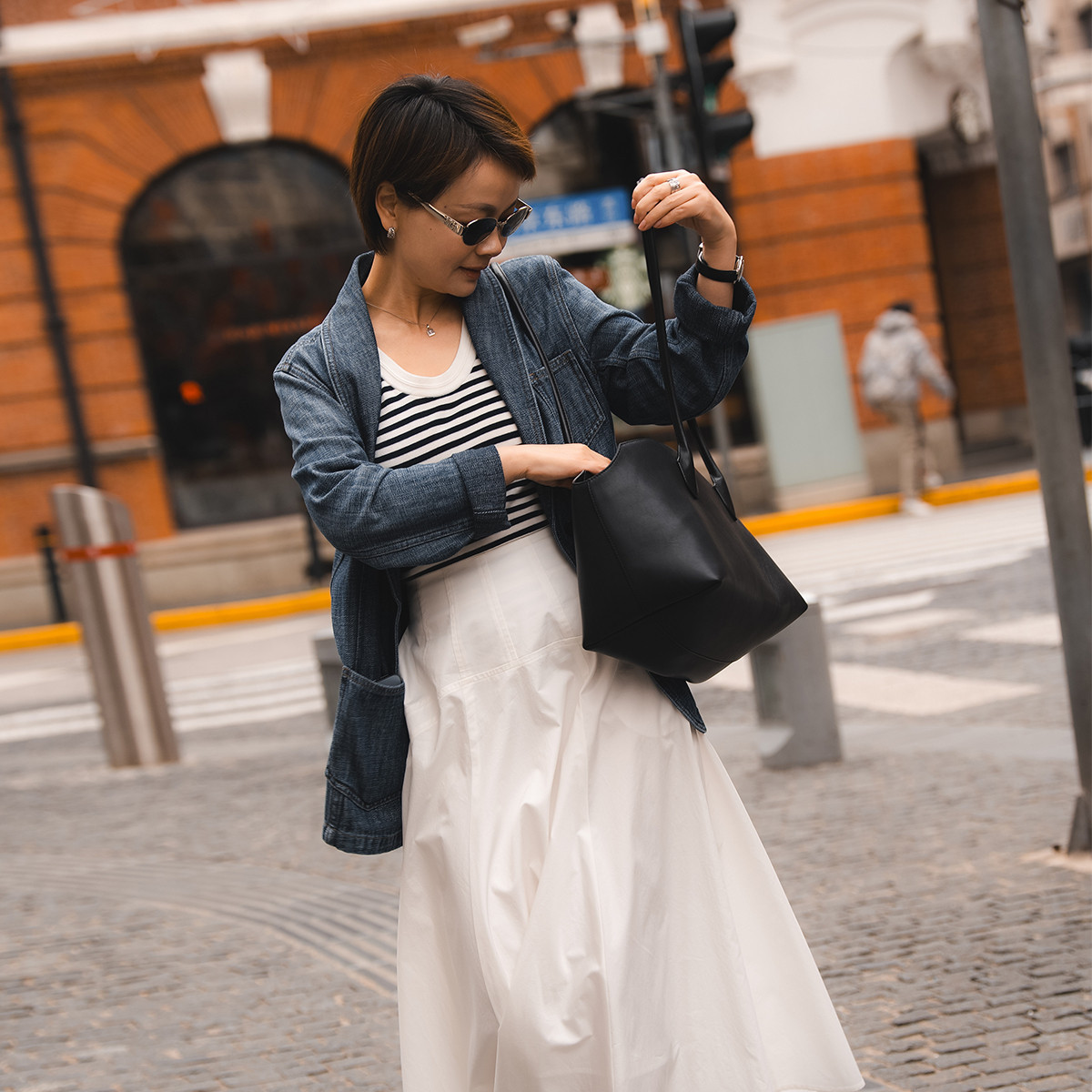 一支探戈丨小个子极简 复古休闲青果领土耳其牛仔西装外套2610919