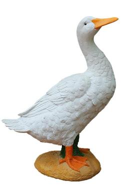 户外仿真动物鸭子摆件白鸭模型树脂工艺假山水池造景庭院花园装饰