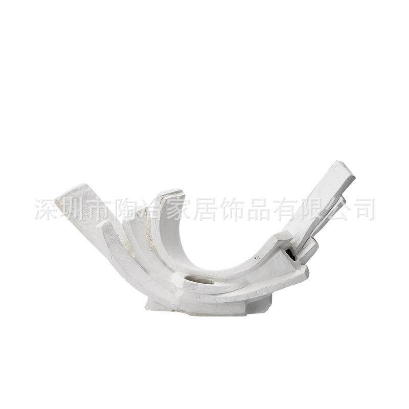 侘寂风手工陶瓷月牙花器创意摆件售楼处工艺品样板房花瓶装饰摆件