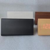 温湿度闹钟木头钟三角形木头钟LED闹钟电子钟艺术钟