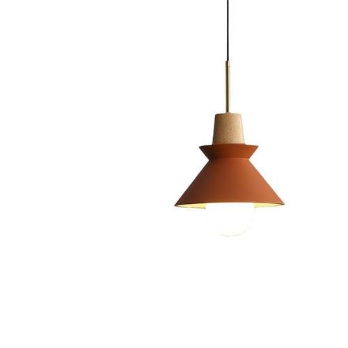 床头吊灯现代简约单头餐厅吊灯极简侘寂风温馨木头日式卧室床头灯