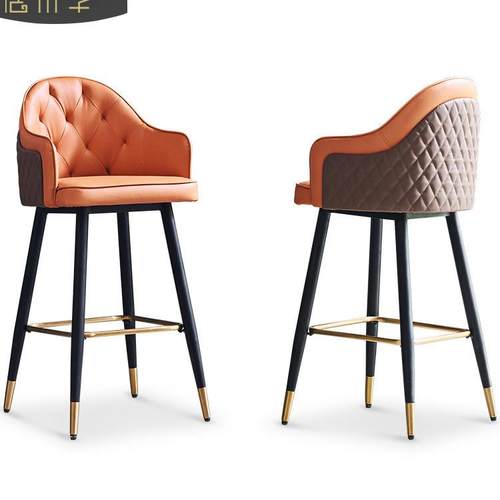 吧台椅子现代简约高脚凳轻奢酒吧前台接待吧椅酒吧餐厅岛台椅家用