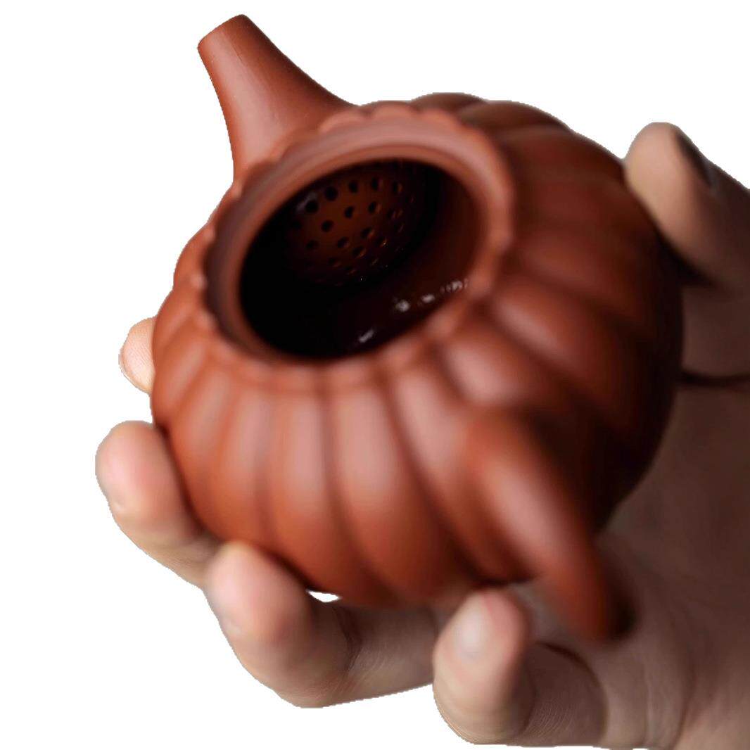 宜兴紫砂南瓜壶手工泡茶壶家用功夫茶具套组朱泥茶壶纯手工壶单壶