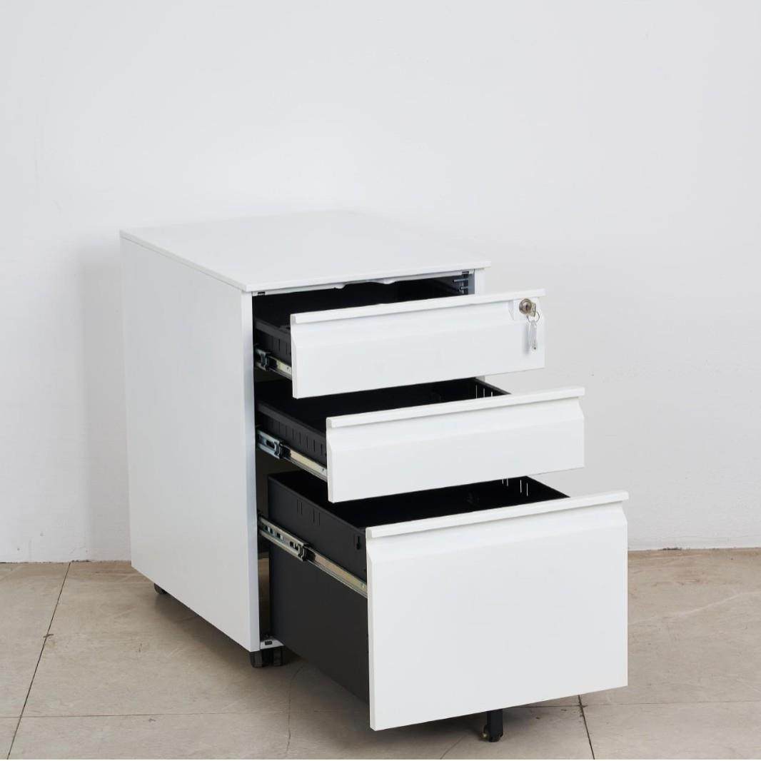 桌下移动文件柜带轮抽屉柜收纳柜钢制矮柜密码锁员工储物柜橙色边,商业/办公家具,办公储物柜,淘宝优惠券,粉丝福利购,淘宝优惠卷