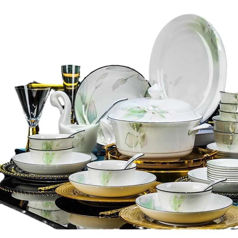 碗碟套装新中式餐具盘子菜家盘款Z1204米饭碗用025新碗盘汤碗2（